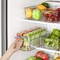 HOOJO Refrigerator Organizer Bins - 8pcs Clear Plastic Bins For Fridge, Freezer, Kitchen Cabinet, Pantry Organization, BPA Free Fridge Organizer, 12.5" Long, Clear